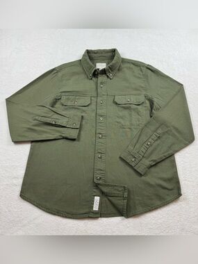 Lucky brand utility Raven canvas shirt men’s L green heavyweight button down